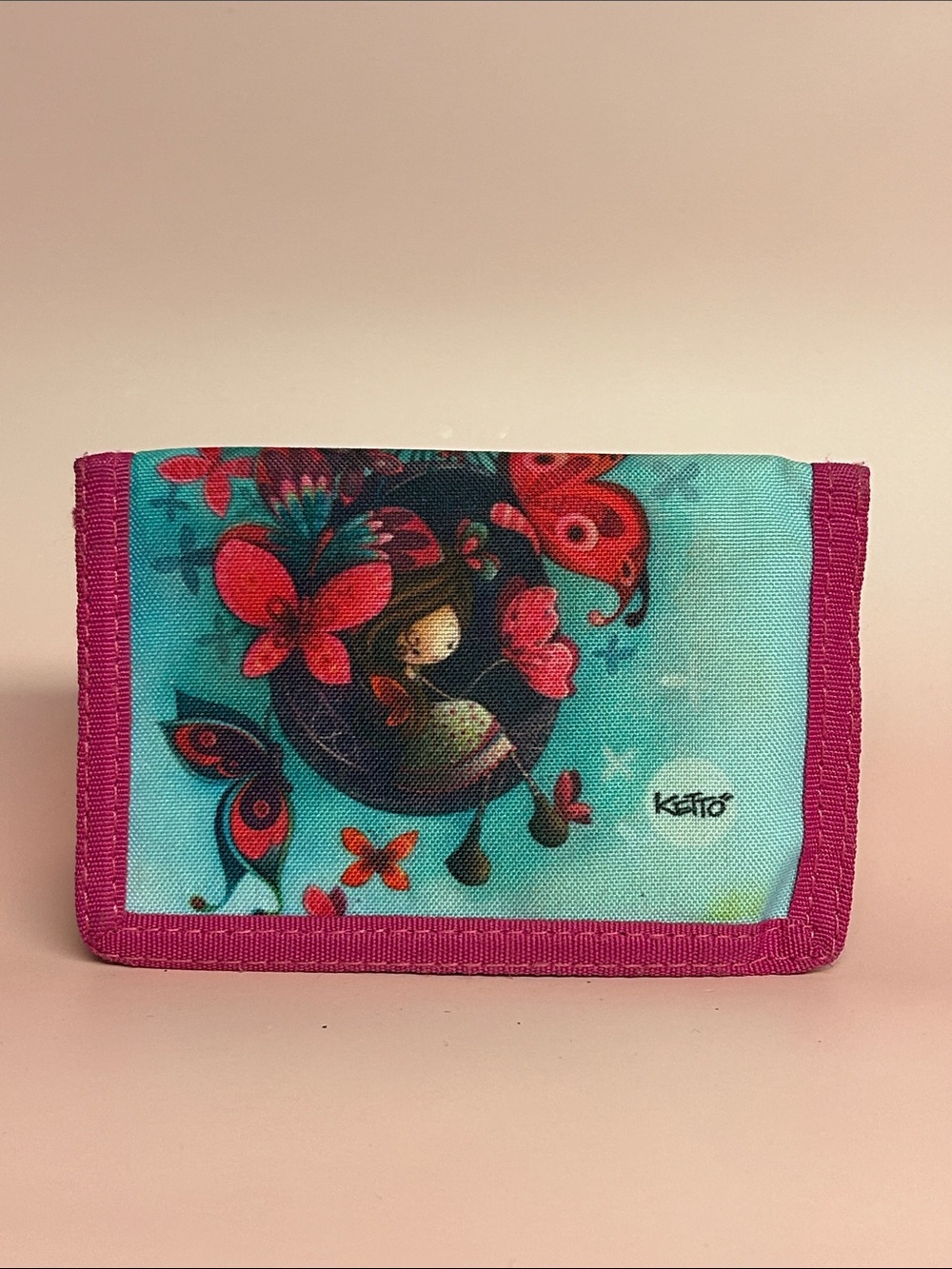 Turquoise & Magenta Floral Wallet by